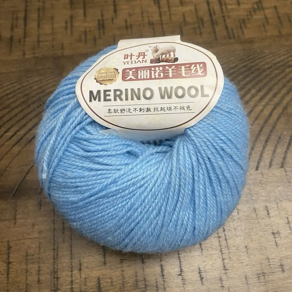 Sophie Scarf Light Blue Merino Wool Blend Neck Warmer Hand Knit Gift for Her